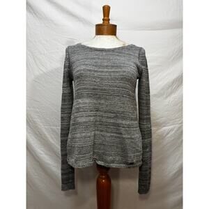 Hollister Grey Knit Long Sleeve Sweater with Lace Back (Medium)